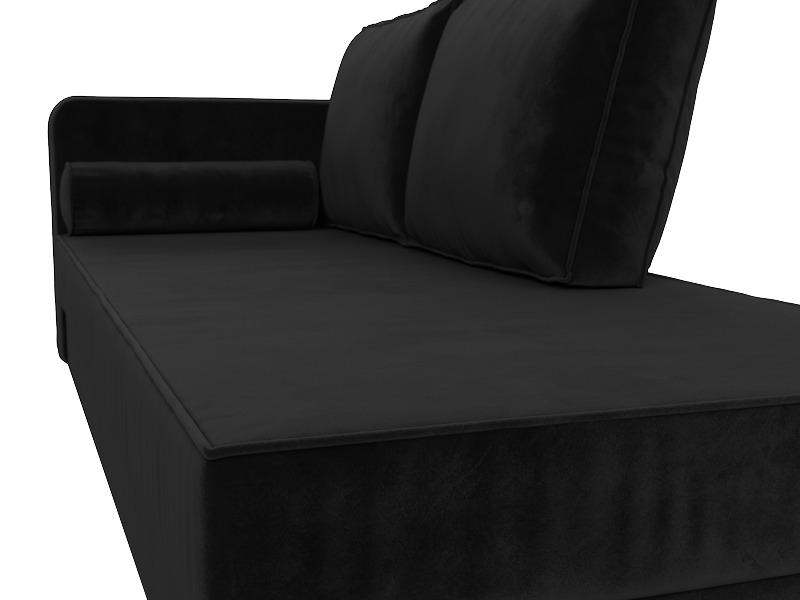 Кушетка Прайм левая, Велюр, SEVEN 35 черный
