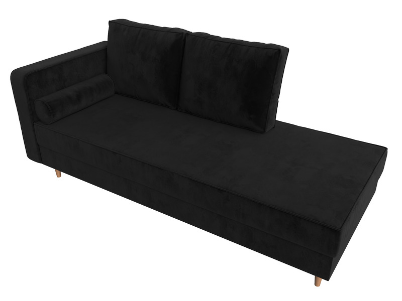 Кушетка Прайм левая, Велюр, SEVEN 35 черный