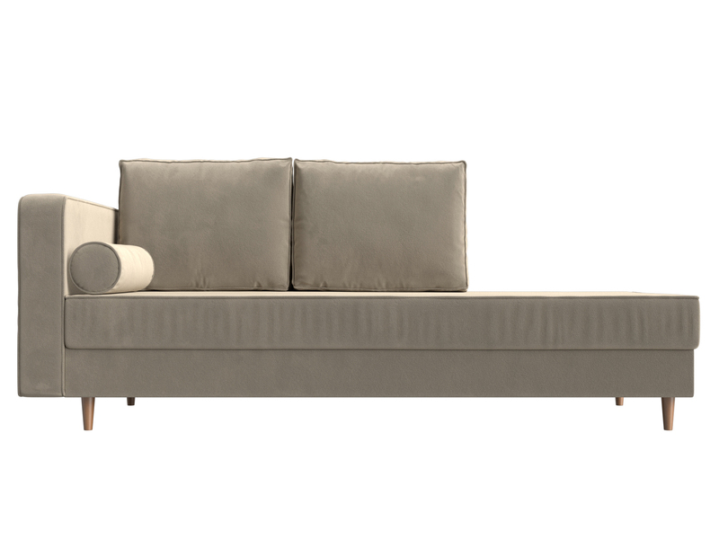 Кушетка Прайм левая, Микровельвет, Бежевый