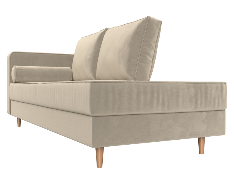 Кушетка Прайм левая, Микровельвет, Бежевый