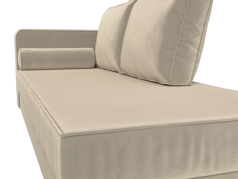 Кушетка Прайм левая, Микровельвет, Бежевый