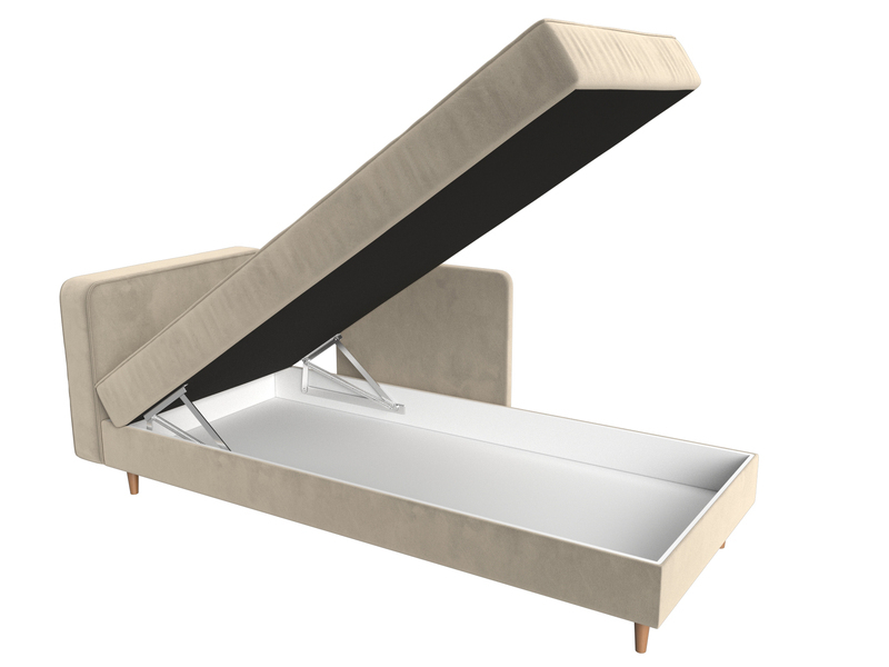 Кушетка Прайм левая, Микровельвет, Бежевый