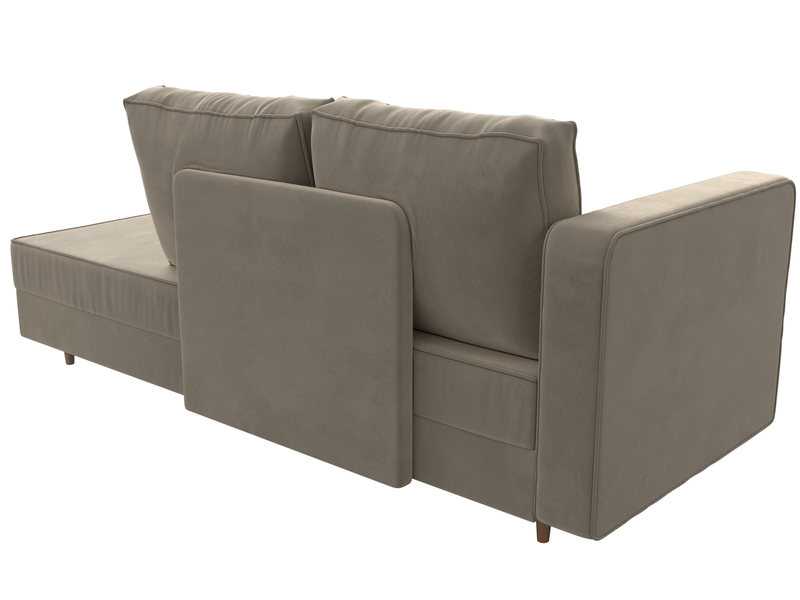 Кушетка Прайм левая, Микровельвет, Бежевый