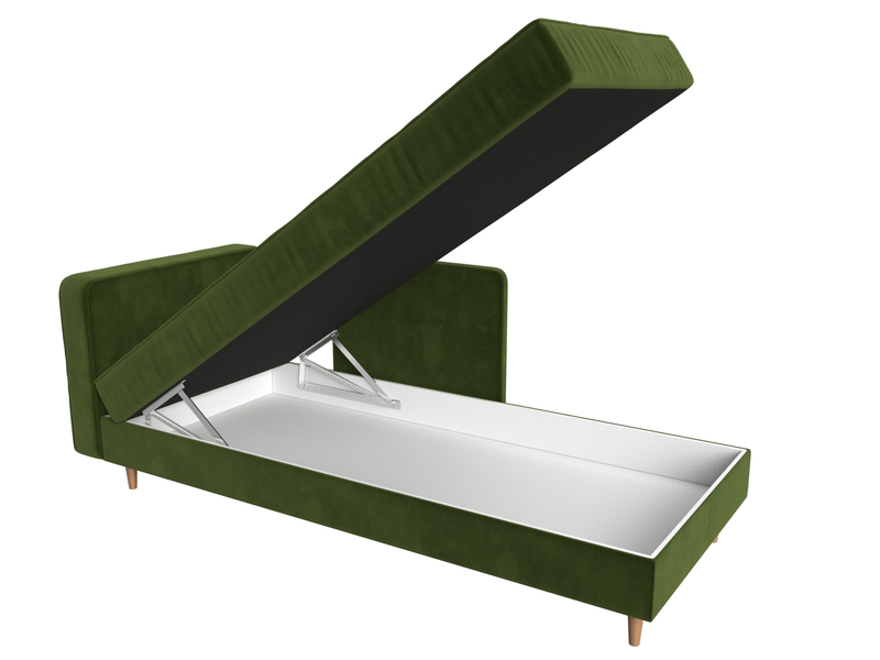 Кушетка Прайм левая, Микровельвет, Зеленый
