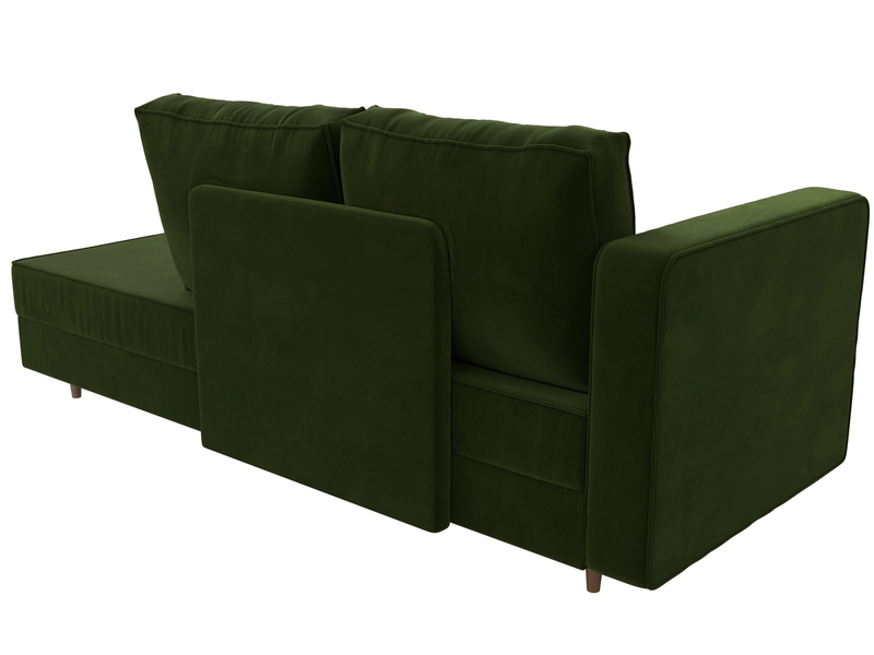 Кушетка Прайм левая, Микровельвет, Зеленый
