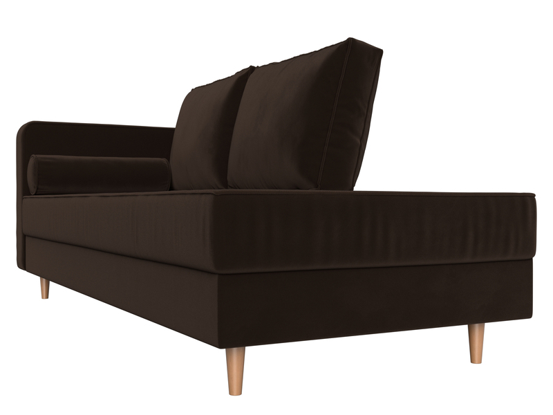 Кушетка Прайм левая, Микровельвет, Коричневый