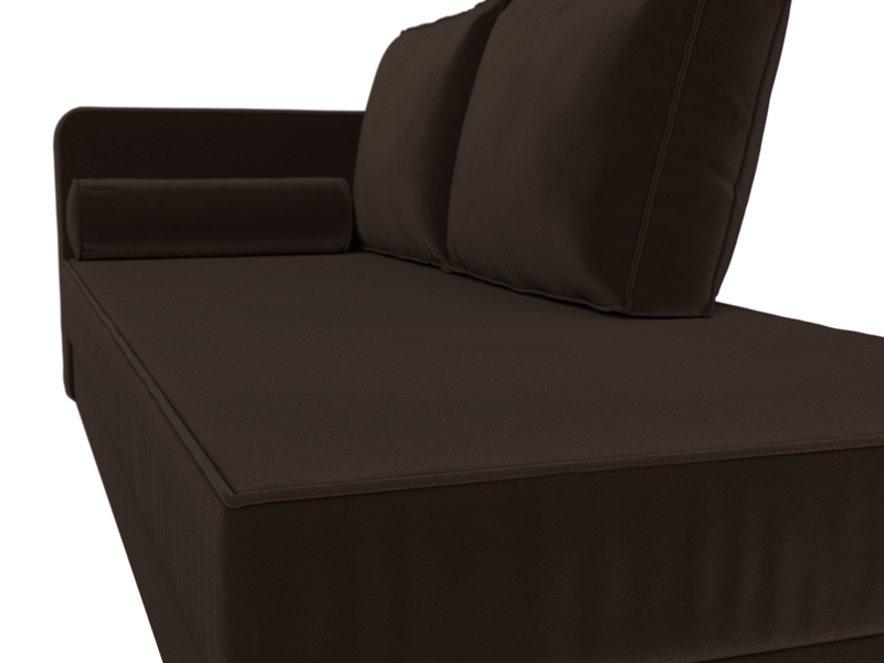 Кушетка Прайм левая, Микровельвет, Коричневый