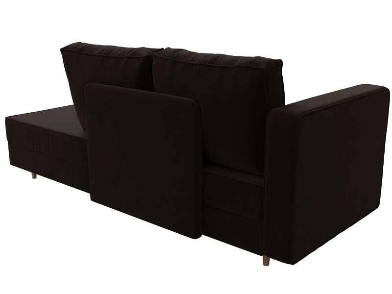 Кушетка Прайм левая, Микровельвет, Коричневый