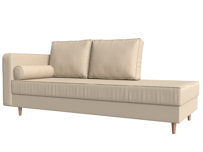 Кушетка Прайм левая, Экокожа, Бежевый