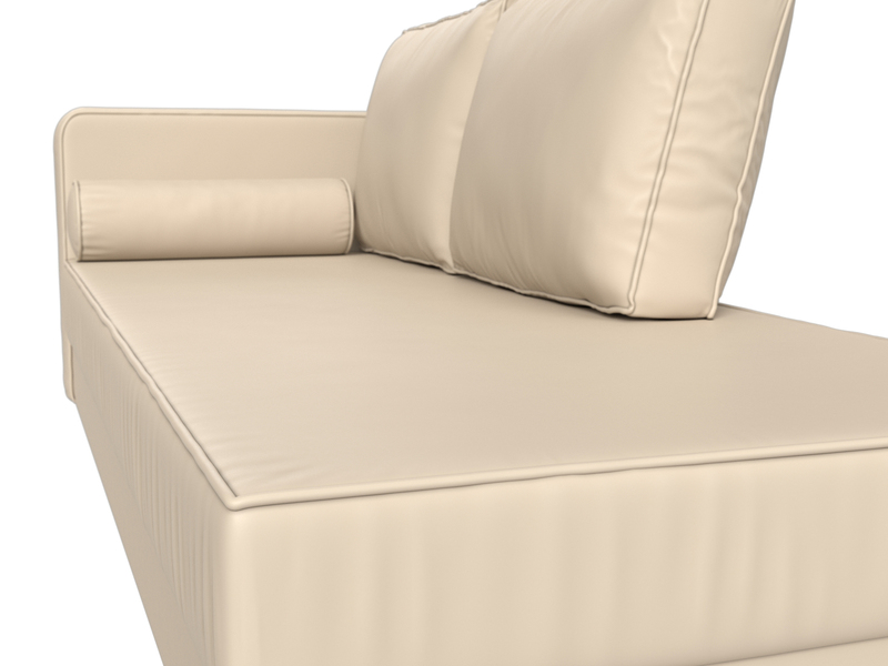 Кушетка Прайм левая, Экокожа, Бежевый