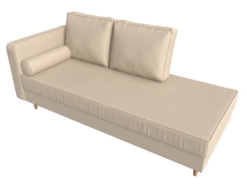 Кушетка Прайм левая, Экокожа, Бежевый