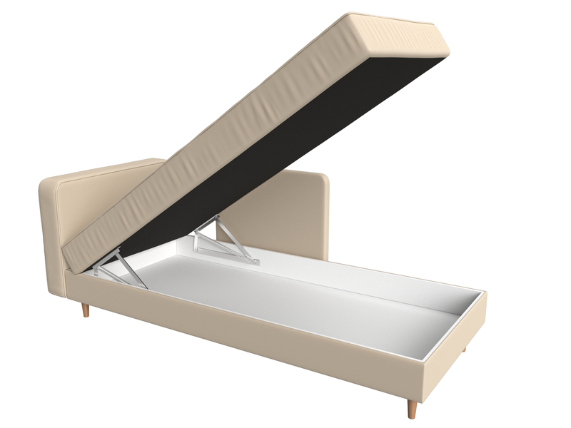 Кушетка Прайм левая, Экокожа, Бежевый