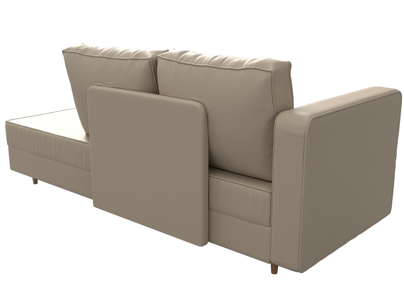 Кушетка Прайм левая, Экокожа, Бежевый