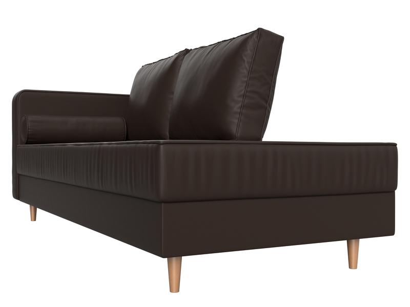 Кушетка Прайм левая, Экокожа, Коричневый