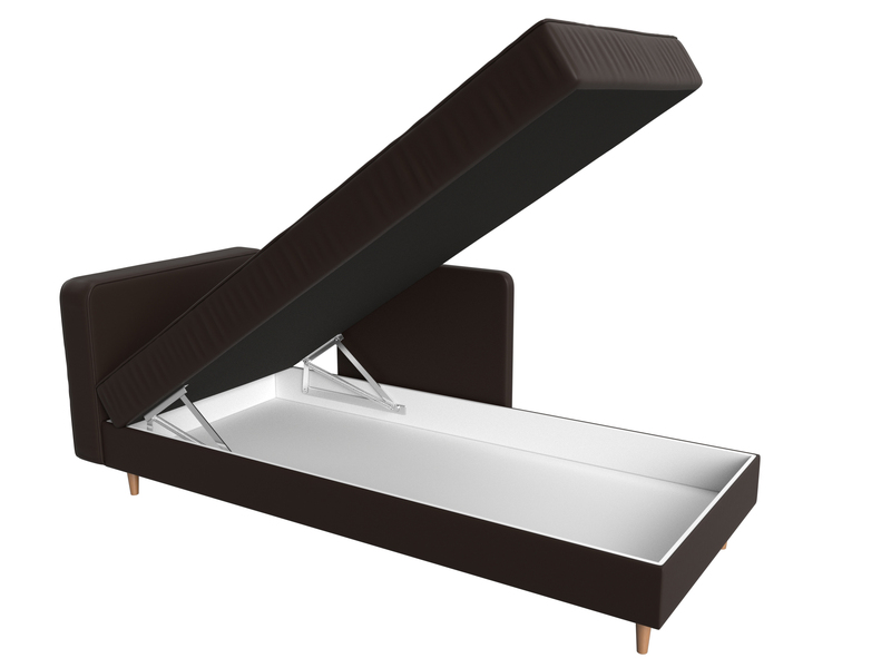 Кушетка Прайм левая, Экокожа, Коричневый