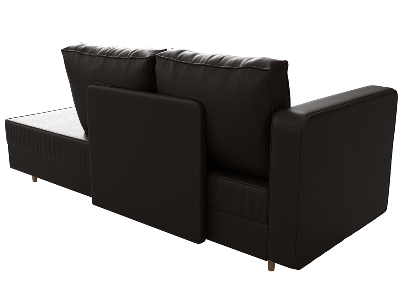 Кушетка Прайм левая, Экокожа, Коричневый