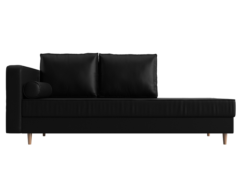 Кушетка Прайм левая, Экокожа, Черный