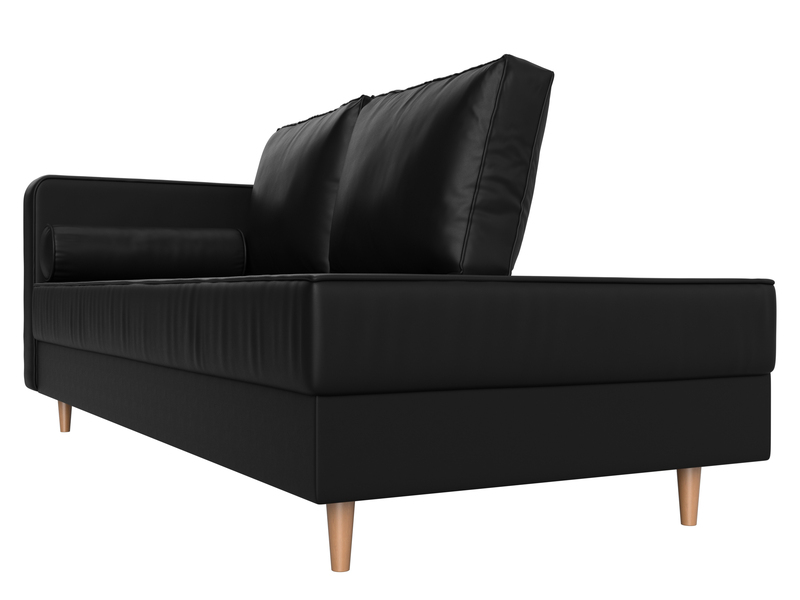 Кушетка Прайм левая, Экокожа, Черный