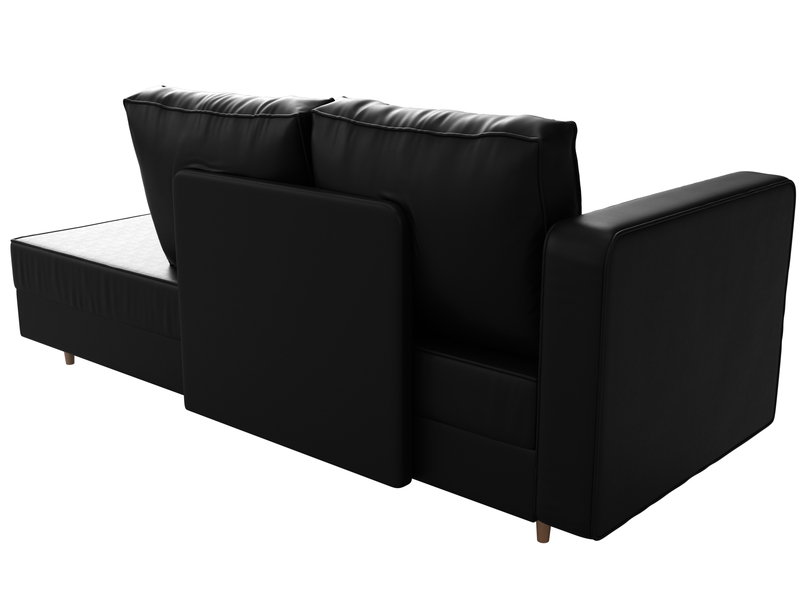 Кушетка Прайм левая, Экокожа, Черный