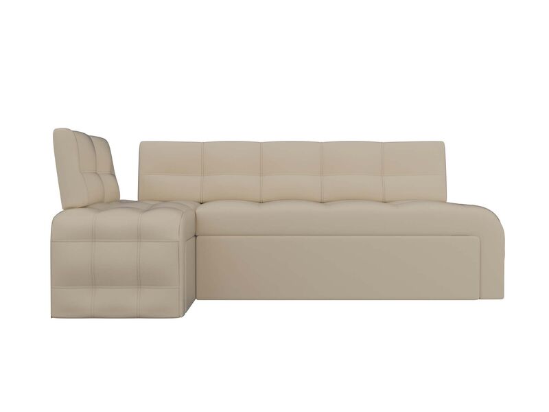 Диван кухонный угловой Люксор левый угол, Экокожа, Бежевый