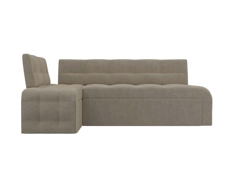 Диван кухонный угловой Люксор левый угол, Микровельвет, Бежевый