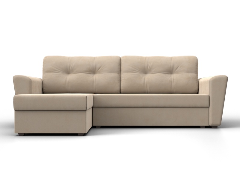 Диван угловой Амстердам Лайт левый угол, Велюр, SEVEN 729 бежевый