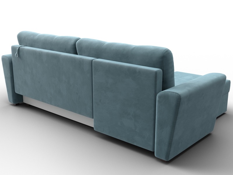 Диван угловой Амстердам Лайт левый угол, Велюр, SEVEN 113 бирюзовый