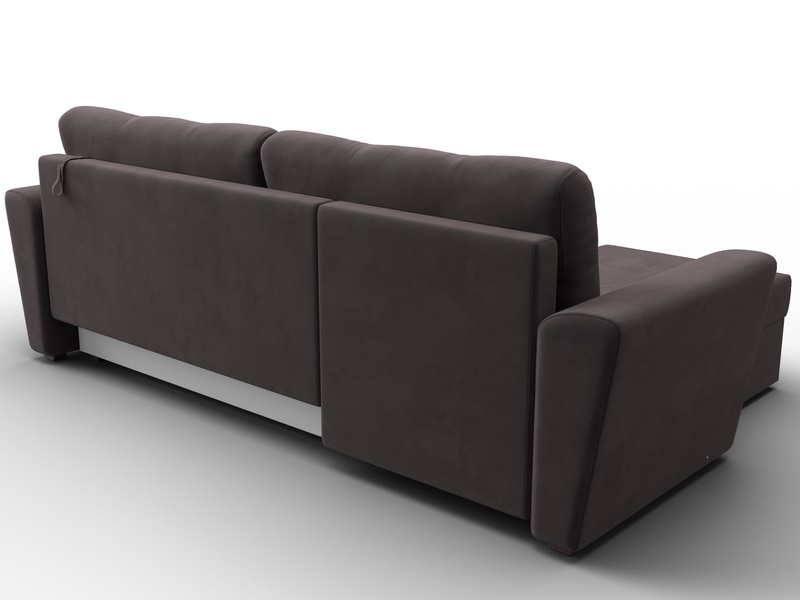 Диван угловой Амстердам Лайт левый угол, Велюр, SEVEN 727 коричневый