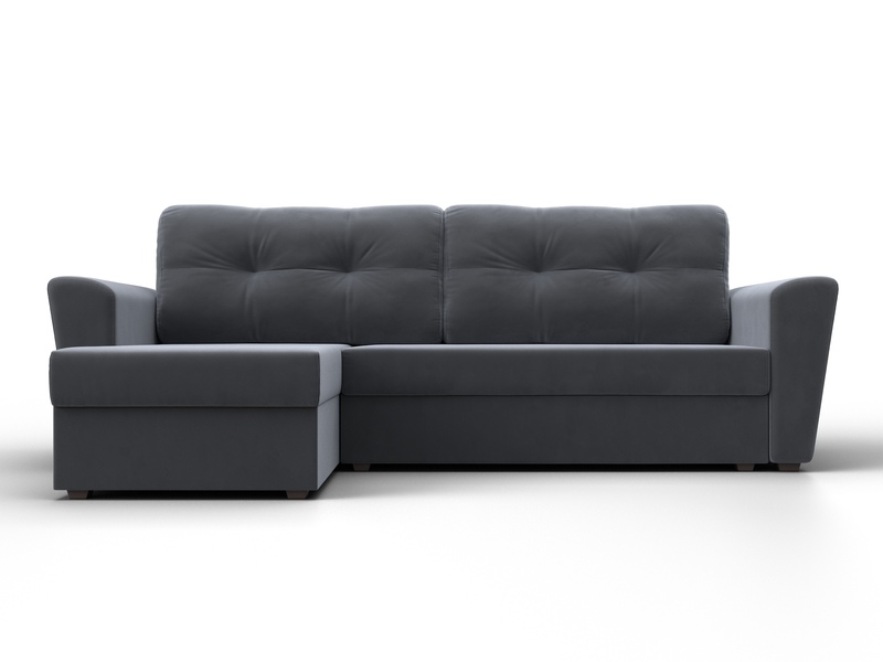 Диван угловой Амстердам Лайт левый угол, Велюр, SEVEN 17 серый