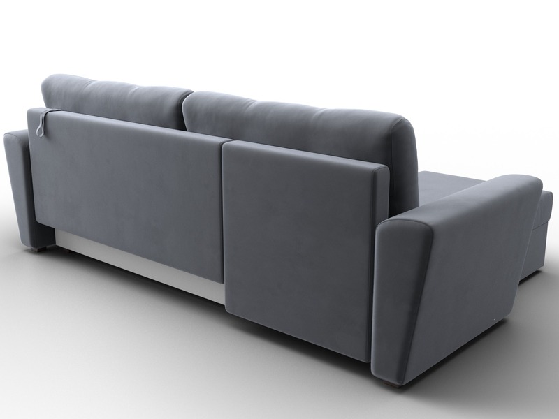 Диван угловой Амстердам Лайт левый угол, Велюр, SEVEN 17 серый