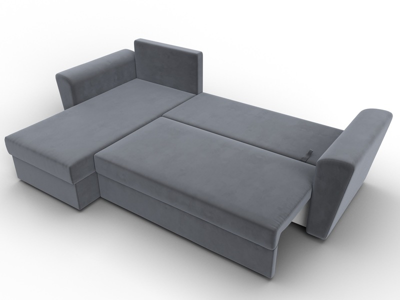 Диван угловой Амстердам Лайт левый угол, Велюр, SEVEN 17 серый