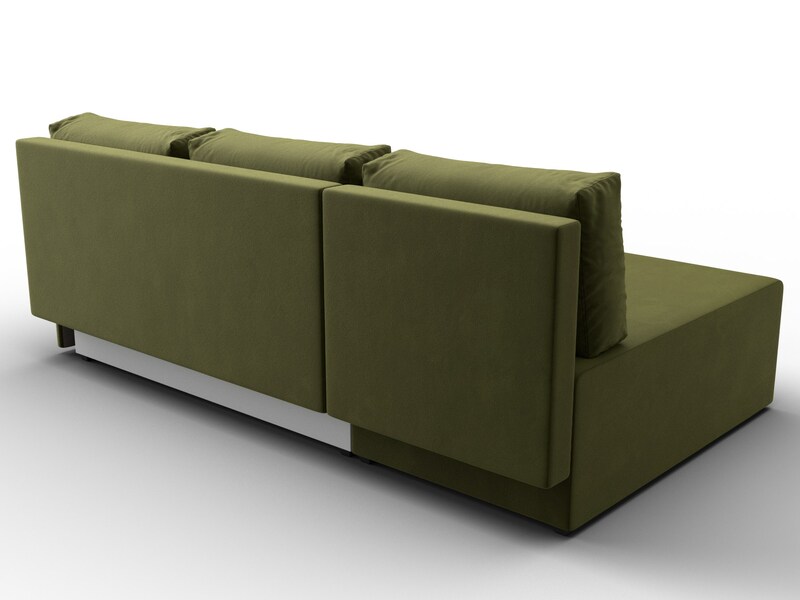 Диван угловой Поло левый угол, Микровельвет, Зеленый