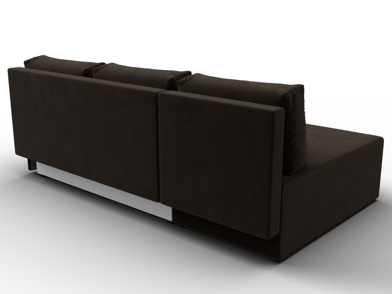 Диван угловой Поло левый угол, Микровельвет, Коричневый