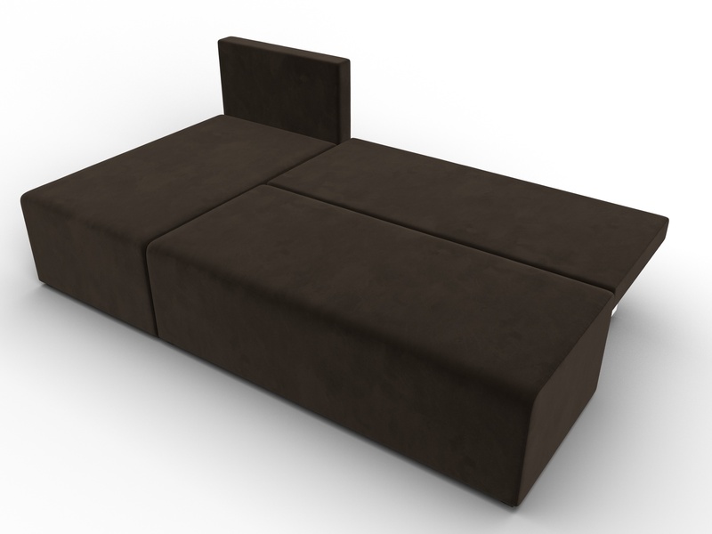 Диван угловой Поло левый угол, Микровельвет, Коричневый