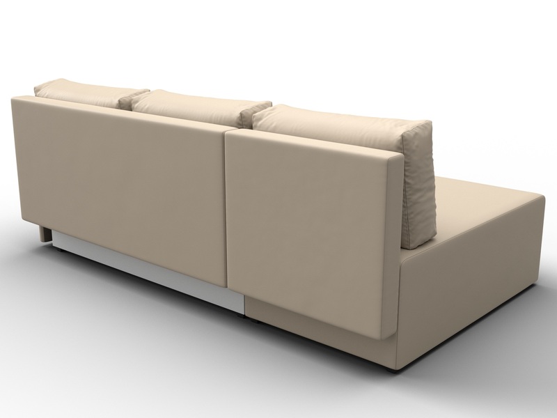 Диван угловой Поло левый угол, Экокожа, Бежевый