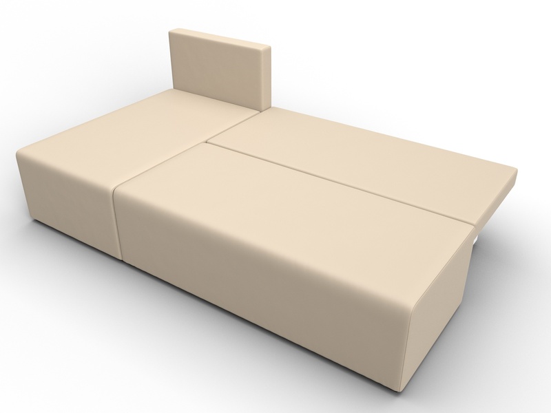 Диван угловой Поло левый угол, Экокожа, Бежевый