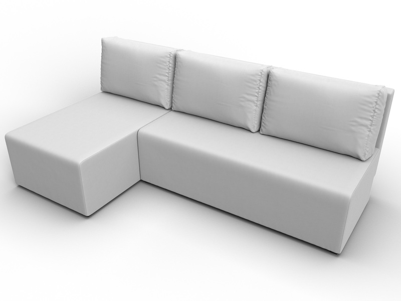 Диван угловой Поло левый угол, Экокожа, Белый