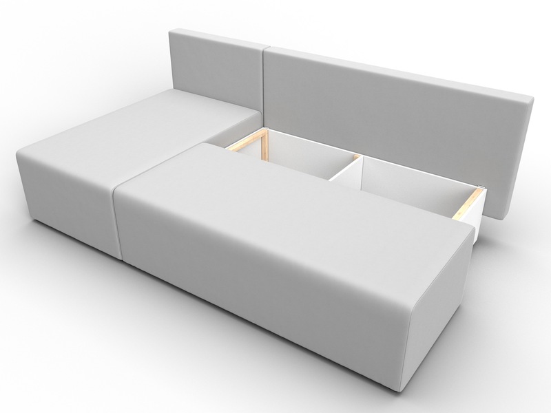 Диван угловой Поло левый угол, Экокожа, Белый