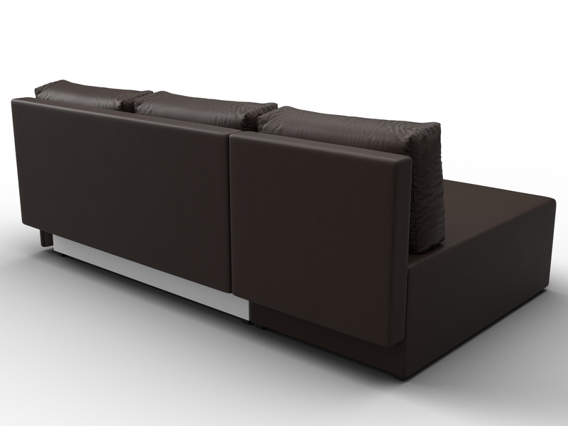 Диван угловой Поло левый угол, Экокожа, Коричневый