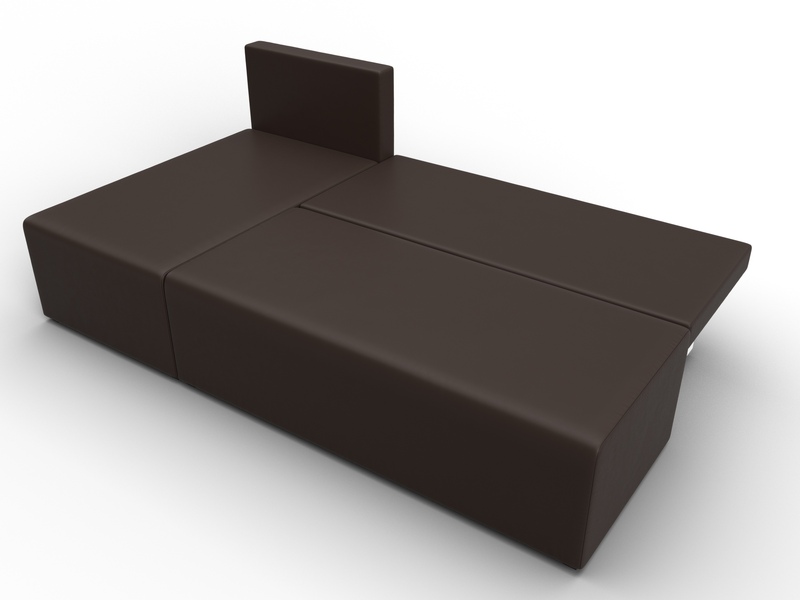 Диван угловой Поло левый угол, Экокожа, Коричневый