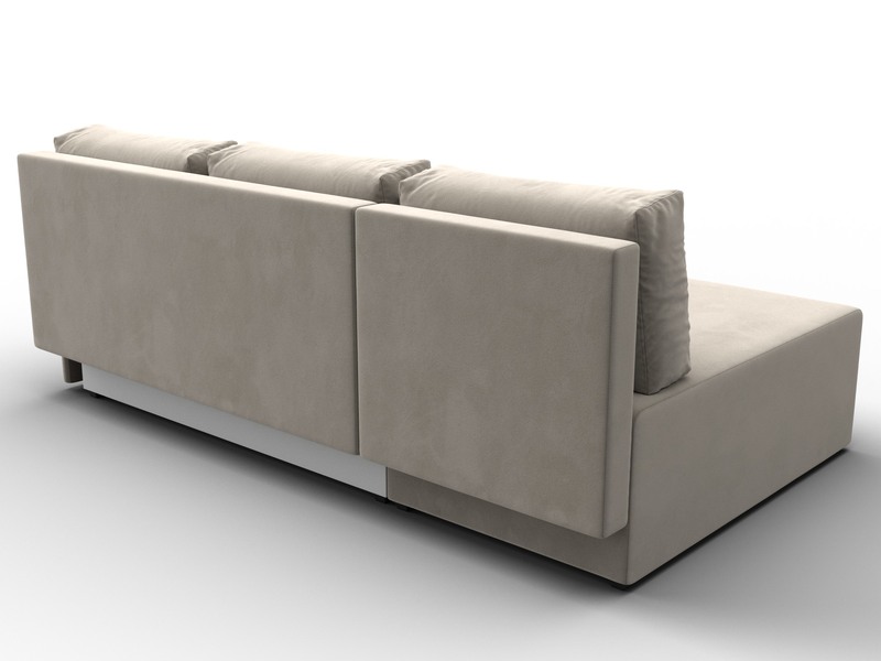 Диван угловой Поло левый угол, Микровельвет, Бежевый