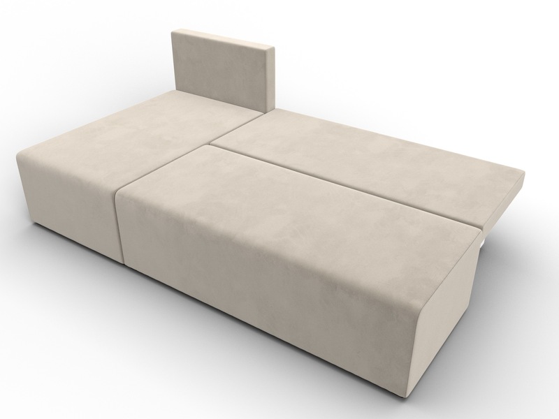 Диван угловой Поло левый угол, Микровельвет, Бежевый