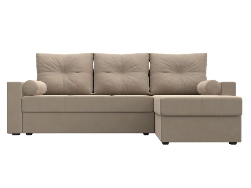 Диван угловой Верона Лайт правый угол, Велюр, SEVEN 729 бежевый