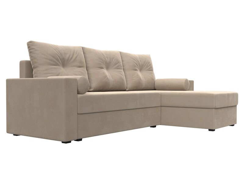 Диван угловой Верона Лайт правый угол, Велюр, SEVEN 729 бежевый