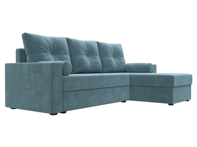 Диван угловой Верона Лайт правый угол, Велюр, SEVEN 113 бирюзовый