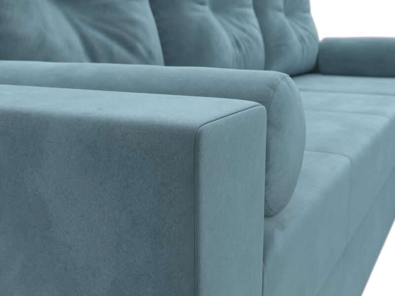 Диван угловой Верона Лайт правый угол, Велюр, SEVEN 113 бирюзовый