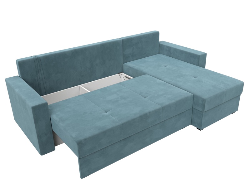 Диван угловой Верона Лайт правый угол, Велюр, SEVEN 113 бирюзовый