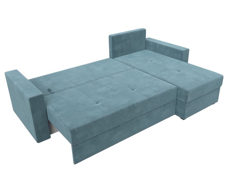 Диван угловой Верона Лайт правый угол, Велюр, SEVEN 113 бирюзовый