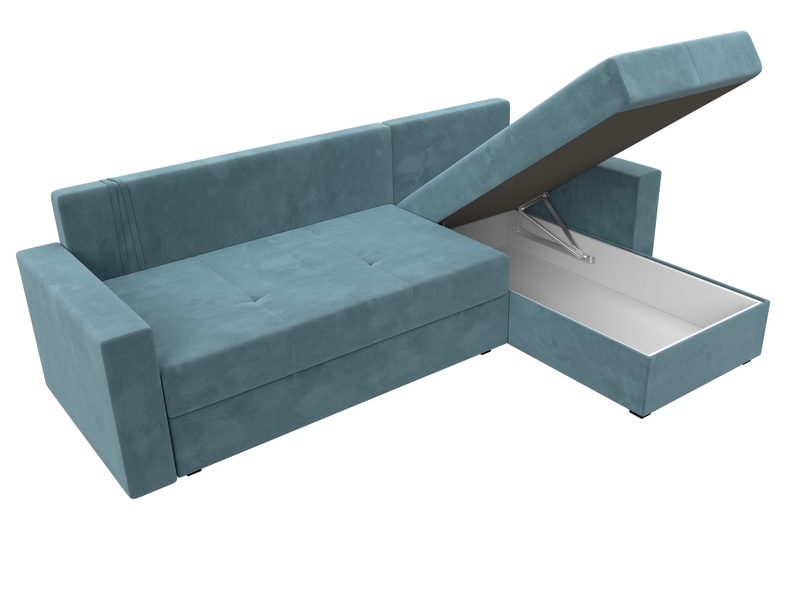 Диван угловой Верона Лайт правый угол, Велюр, SEVEN 113 бирюзовый