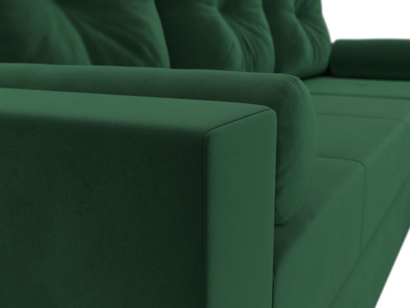 Диван угловой Верона Лайт правый угол, Велюр, SEVEN 626 зеленый